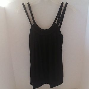Black double braided strapped tank